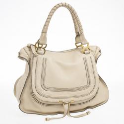 Pre Owned Chloe Nude Marcie Large Shoulder Bag