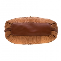 Pre Owned Chloe Tan Python Elsie Top Handle Bag