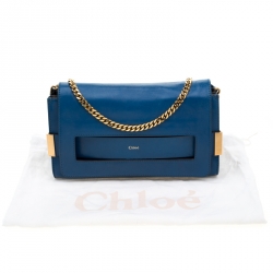Pre Owned Chloe Blue Leather Crossbody Bag