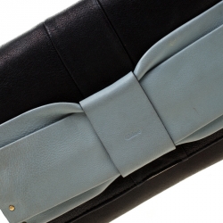 Pre Owned Chloe Black/Sky Blue Leather Small June Bow Shoulder Bag