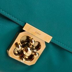 Pre Owned Chloe Persian Green Leather Elsie Satchel Bag