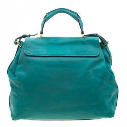 Pre Owned Chloe Persian Green Leather Elsie Satchel Bag