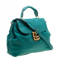 Pre Owned Chloe Persian Green Leather Elsie Satchel Bag