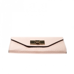 Pre Owned Chloe Blush Pink Leather Sally Wallet