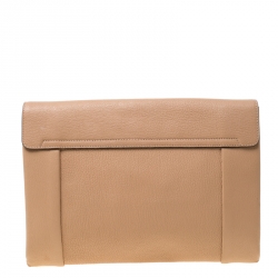 Pre Owned Chloe Beige Leather Elsie Clutch