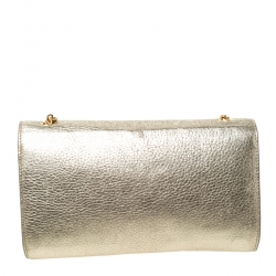 Pre Owned حقيبة كتف كلوي سلسلة تفاصيل فيونكة جلد ذهبية