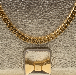 Pre Owned حقيبة كتف كلوي سلسلة تفاصيل فيونكة جلد ذهبية