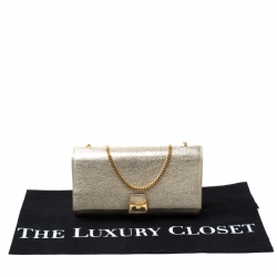 Pre Owned حقيبة كتف كلوي سلسلة تفاصيل فيونكة جلد ذهبية