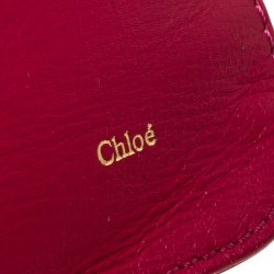Pre Owned Chloe Magenta Leather Envelope Clutch