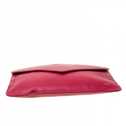 Pre Owned Chloe Magenta Leather Envelope Clutch