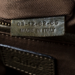 Pre Owned Chloe Olive Green Python Large Marcie Satchel