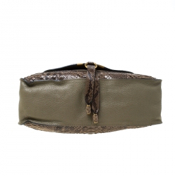 Pre Owned Chloe Olive Green Python Large Marcie Satchel