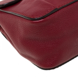 Pre Owned Chloe Red Leather Mini Elsie Crossbody Bag