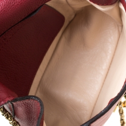 Pre Owned Chloe Red Leather Mini Elsie Crossbody Bag