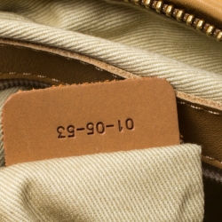 Pre Owned Chloe Gold/Beige Python and Leather Silverado Satchel