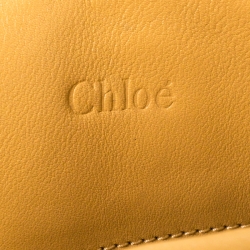 Pre Owned Chloe Gold/Beige Python and Leather Silverado Satchel