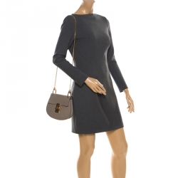 Pre Owned Chloe Grey Leather Mini Drew Shoulder Bag