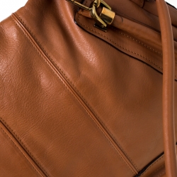 Pre Owned Chloe Brown Leather Large Paraty Shoulder Bag