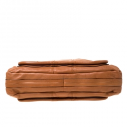 Pre Owned Chloe Brown Leather Large Paraty Shoulder Bag