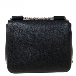 Pre Owned حقيبة كتف كلوي إلسي جلد سوداء صغيرة