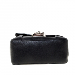 Pre Owned حقيبة كتف كلوي إلسي جلد سوداء صغيرة