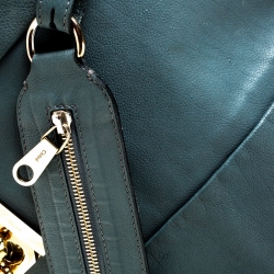 Pre Owned Chloe Ash Blue Leather Elsie Hobo