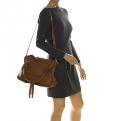 Pre Owned Chloe Tan Leather Medium Marcie Satchel