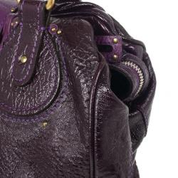 Pre Owned Chloe Dark Purple Leather Paddington Tote