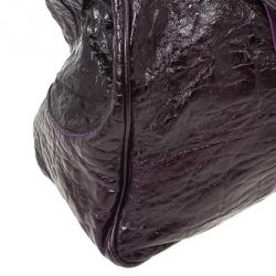 Pre Owned Chloe Dark Purple Leather Paddington Tote