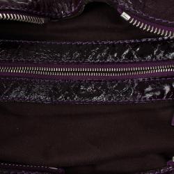 Pre Owned Chloe Dark Purple Leather Paddington Tote