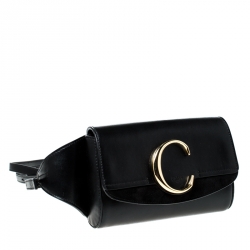 Chloe Black Leather and Suede C Belt Bag             