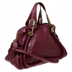 Pre Owned حقيبة كتف كلوي باراتي جلد عنابية متوسطة