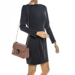 Pre Owned Chloe Beige Leather Medium Elsie Shoulder Bag