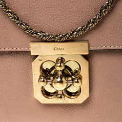 Pre Owned Chloe Beige Leather Medium Elsie Shoulder Bag