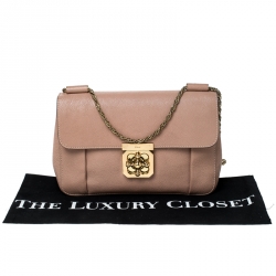 Pre Owned Chloe Beige Leather Medium Elsie Shoulder Bag