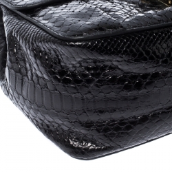 Pre Owned Chloe Black Python Leather Medium Elsie Shoulder Bag       