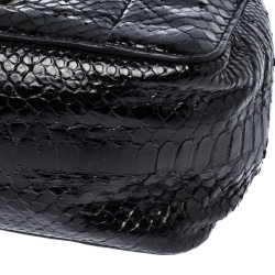 Pre Owned Chloe Black Python Leather Medium Elsie Shoulder Bag       
