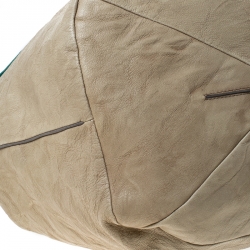 Pre Owned Chloe Green/Grey Suede and Leather Tassel Bucket Shoulder Bag
