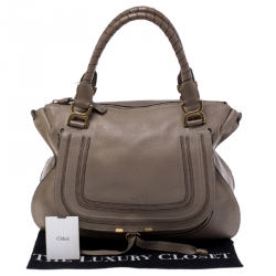 Pre Owned Chloe Beige Leather Large Marcie Satchel
