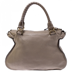 Pre Owned Chloe Beige Leather Large Marcie Satchel