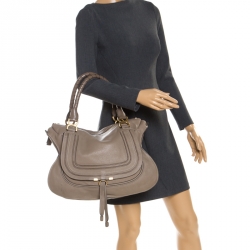 Pre Owned Chloe Beige Leather Large Marcie Satchel
