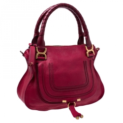 Pre Owned Chloe Red Leather Medium Marcie Shoulder Bag