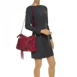 Pre Owned Chloe Red Leather Medium Marcie Shoulder Bag