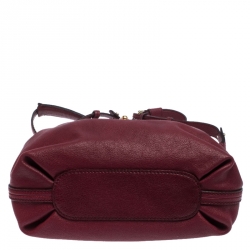 Pre Owned Chloe Burgundy Leather Elsie Top Handle Bag