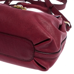 Pre Owned Chloe Burgundy Leather Elsie Top Handle Bag