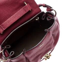 Pre Owned Chloe Burgundy Leather Elsie Top Handle Bag