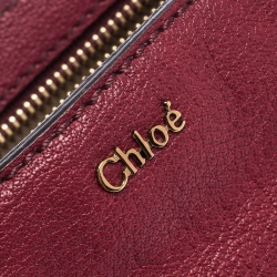 Pre Owned Chloe Burgundy Leather Elsie Top Handle Bag
