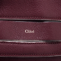 Pre Owned Chloe Burgundy/Peach Leather Elle Chain Clutch