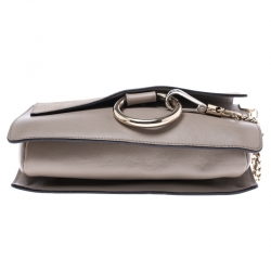 مملوكة مسبقًا Chloe Taupe Leather and Suede Small Faye Shoulder Bag
