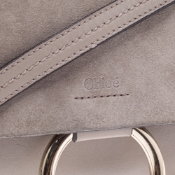 مملوكة مسبقًا Chloe Taupe Leather and Suede Small Faye Shoulder Bag